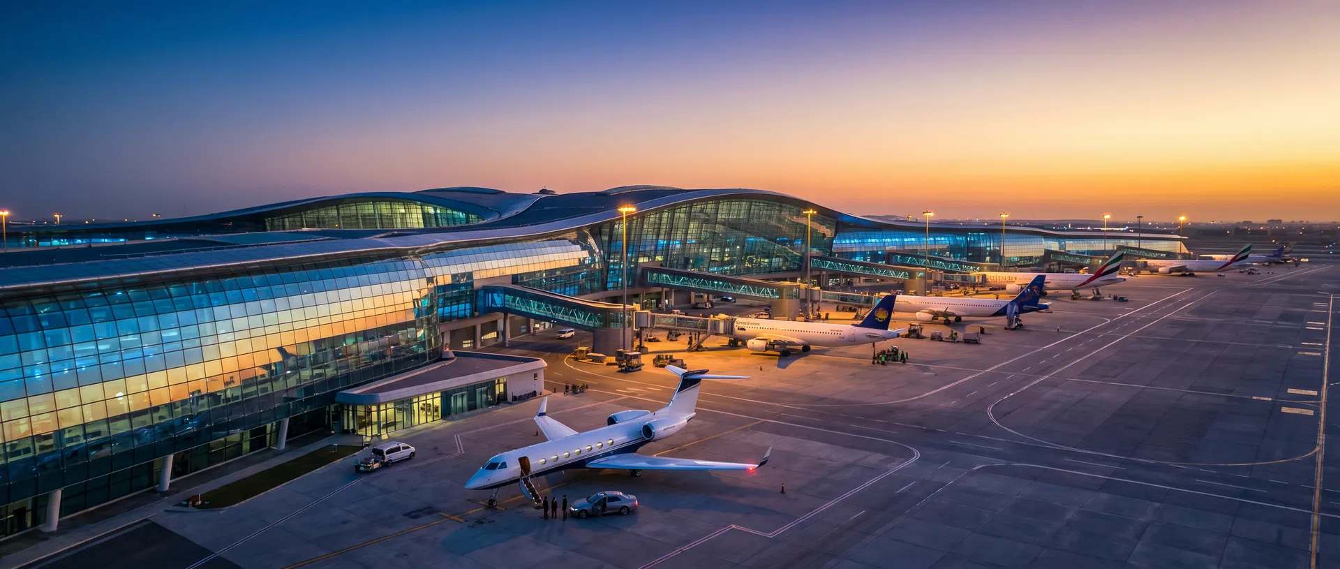 International Airport at Twilight